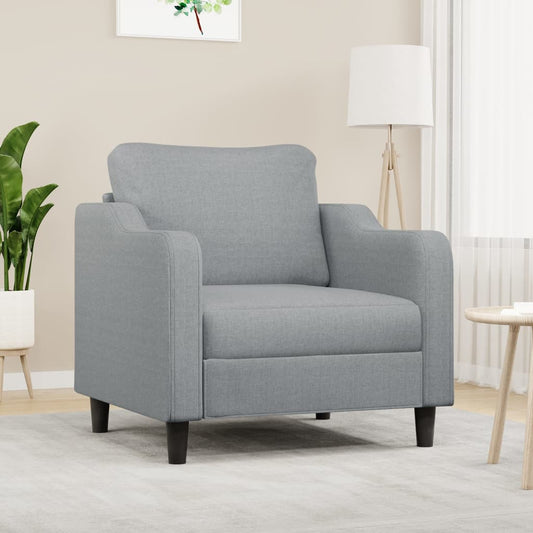 60 cm light grey fabric armchair