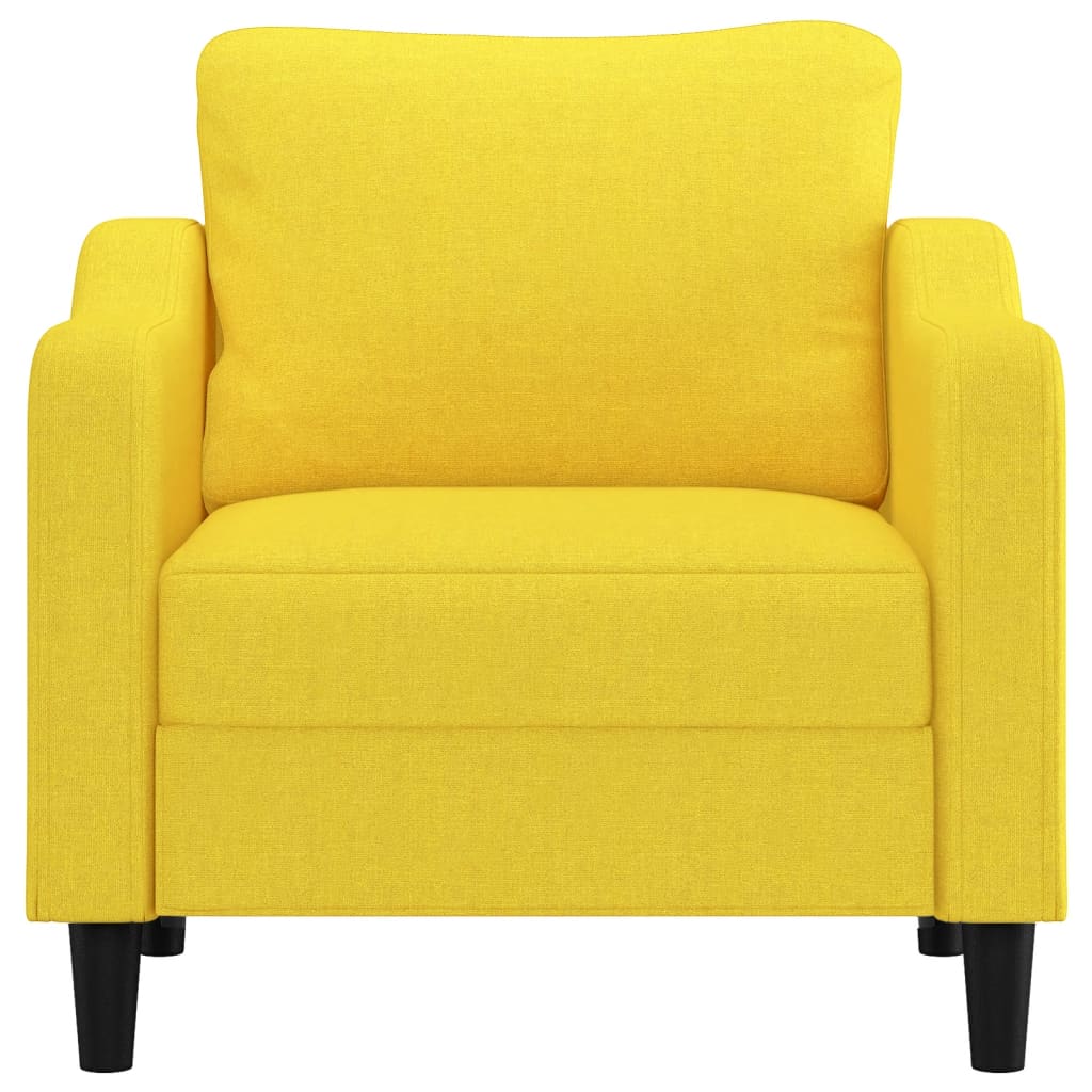 60 cm armchair in light yellow fabric