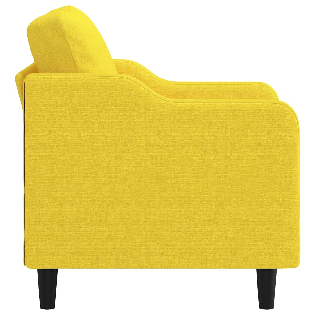 60 cm armchair in light yellow fabric