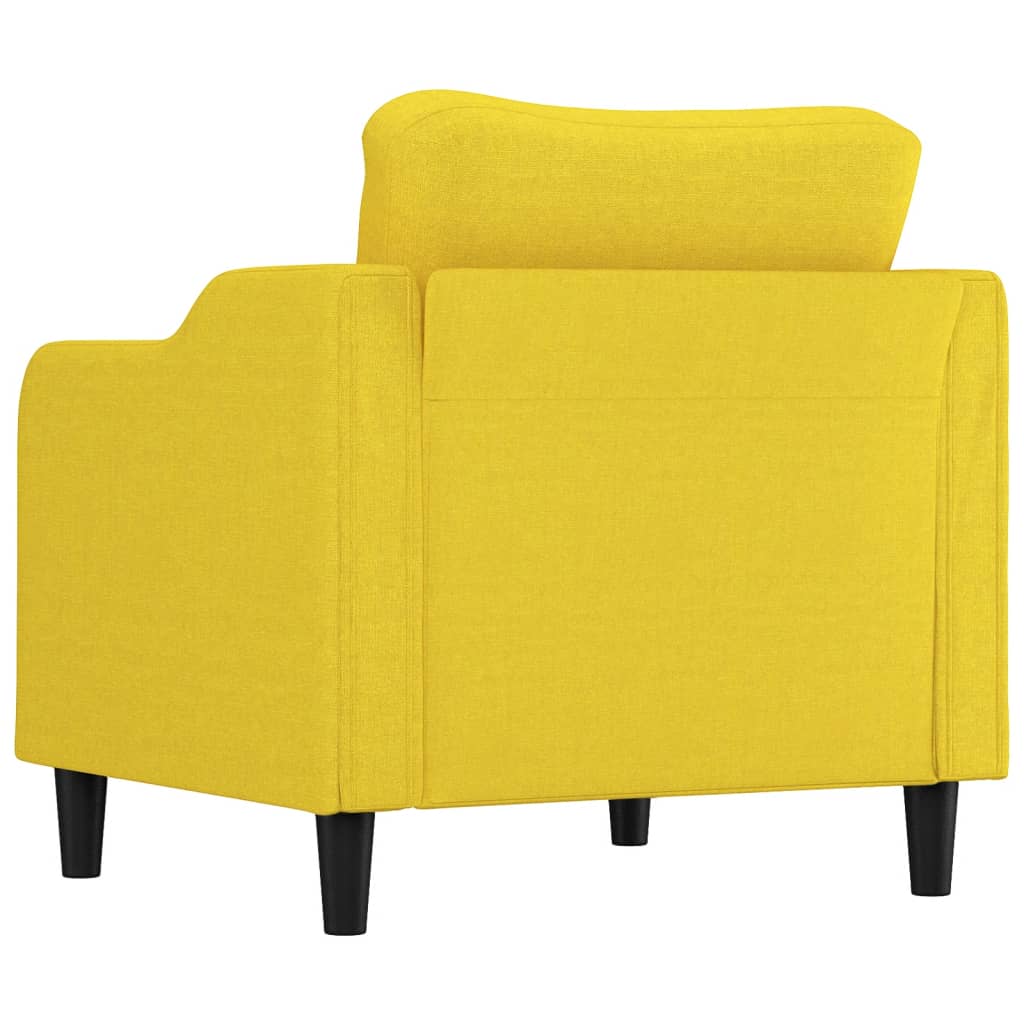 60 cm armchair in light yellow fabric