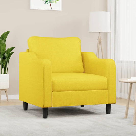60 cm armchair in light yellow fabric