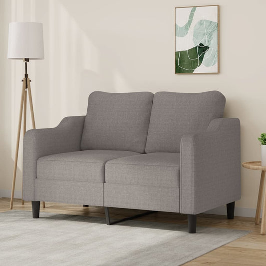Sofá de 2 lugares tecido 140 cm cinzento-acastanhado