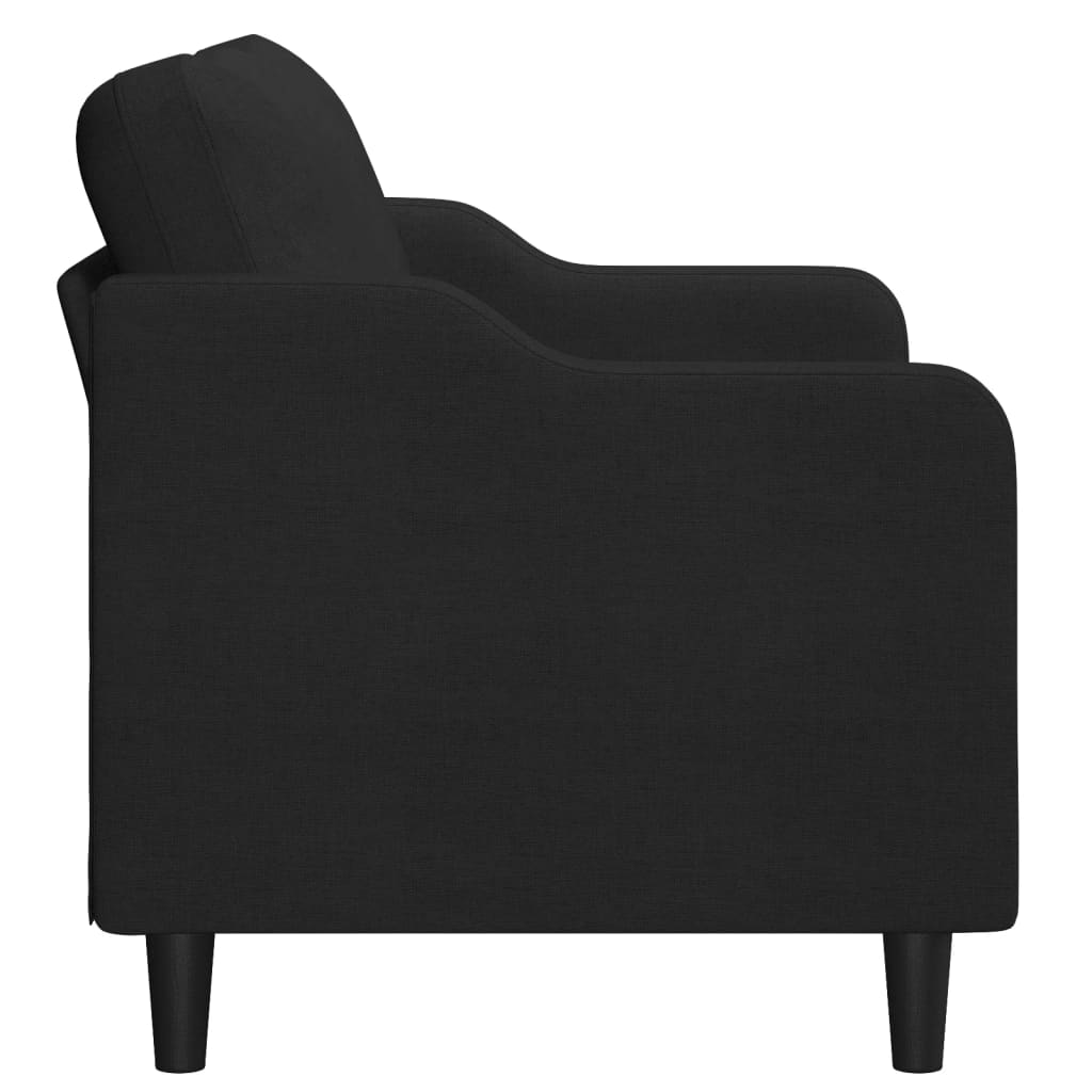 2-seater sofa in fabric, 140 cm, black