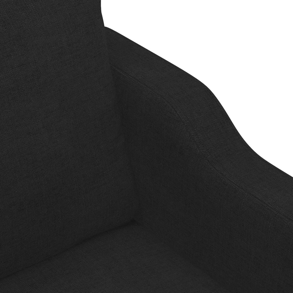 2-seater sofa in fabric, 140 cm, black