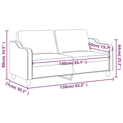 2-seater sofa in fabric, 140 cm, black