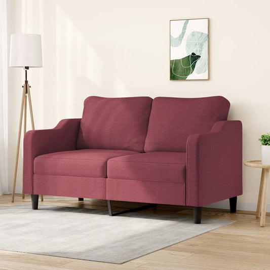2-seater sofa in 140 cm red fabric