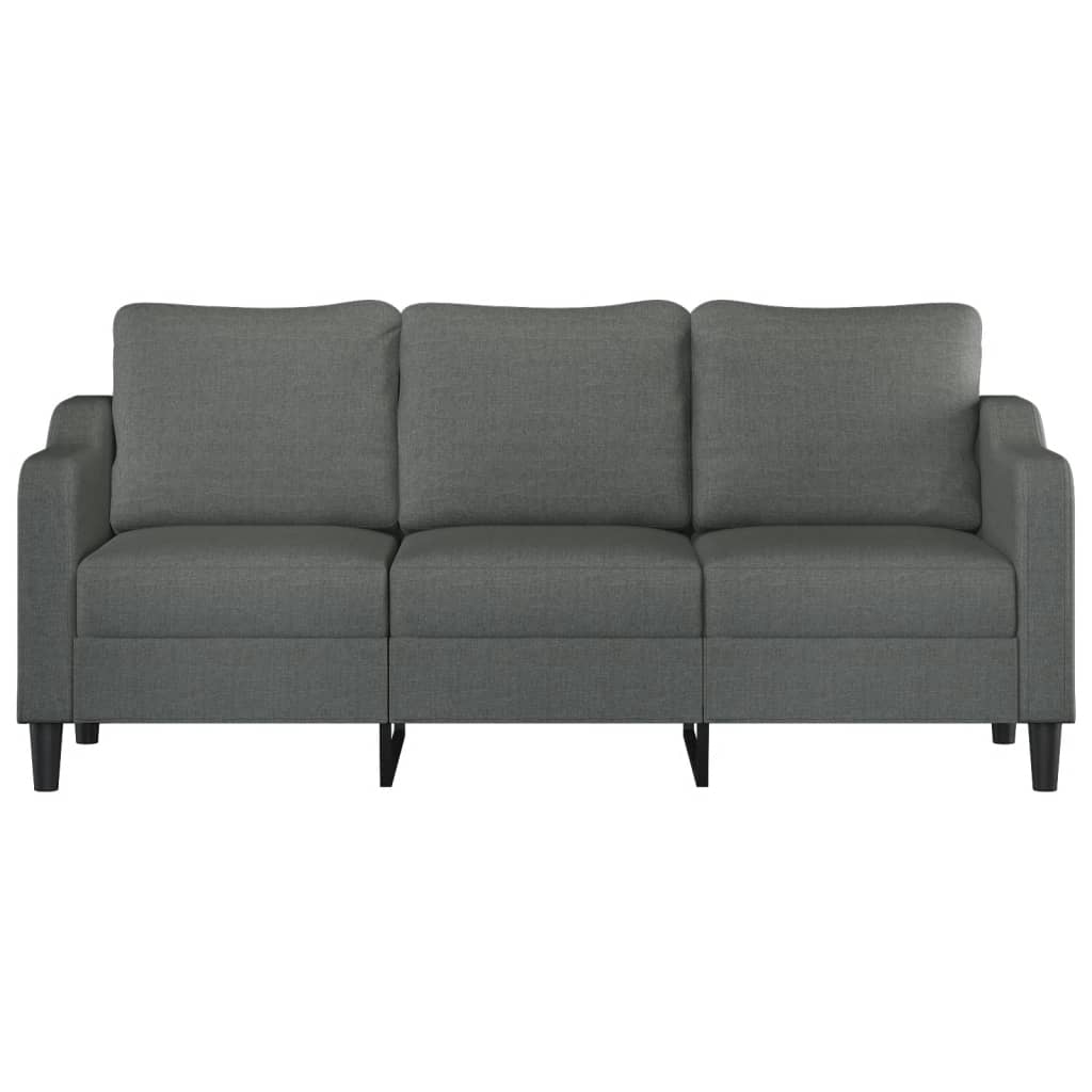 Sofá de 3 lugares 180 cm tecido cinza-escuro