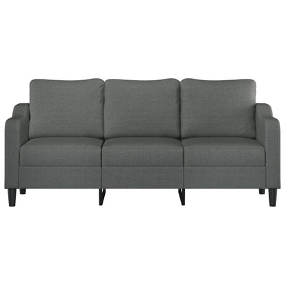 Sofá de 3 lugares 180 cm tecido cinza-escuro