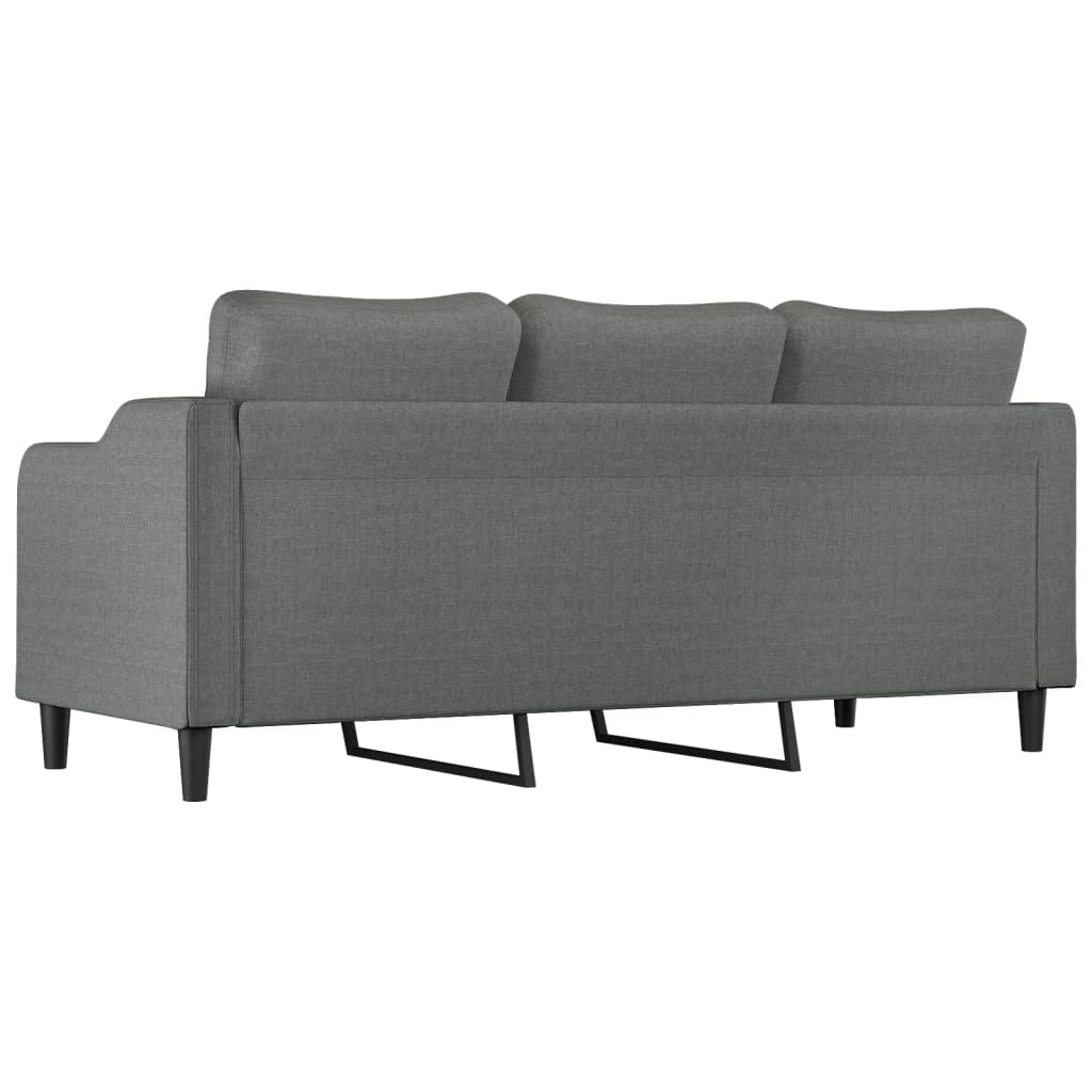 Sofá de 3 lugares 180 cm tecido cinza-escuro