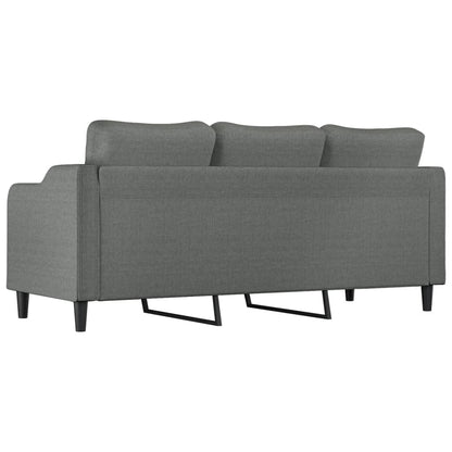 Sofá de 3 lugares 180 cm tecido cinza-escuro
