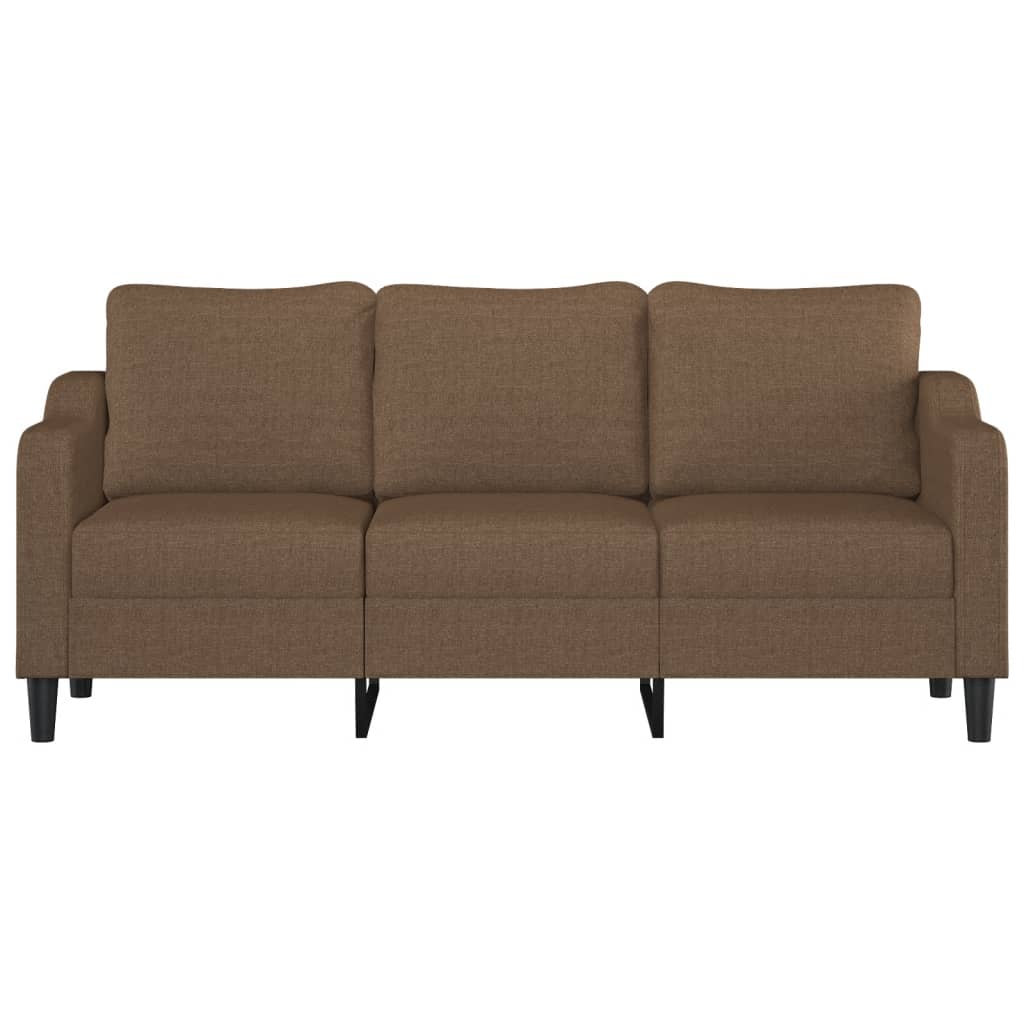 3-seater sofa in brown fabric 180 cm
