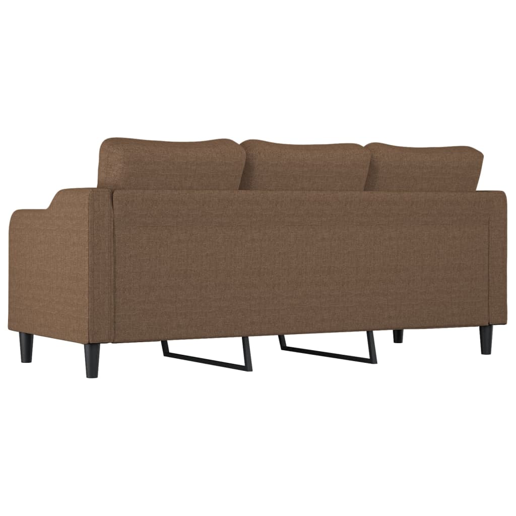 3-seater sofa in brown fabric 180 cm