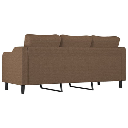 3-seater sofa in brown fabric 180 cm