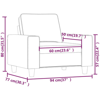 60 cm light grey fabric armchair