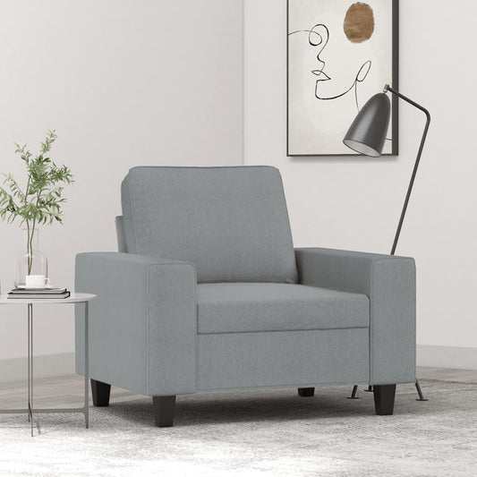 60 cm light grey fabric armchair