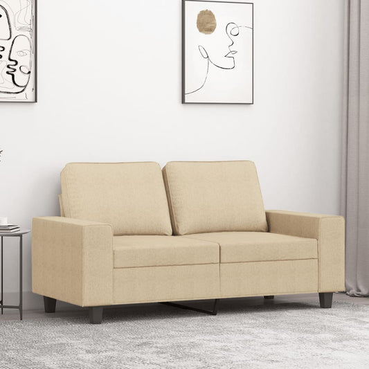 2-seater sofa in cream-colored fabric, 120 cm