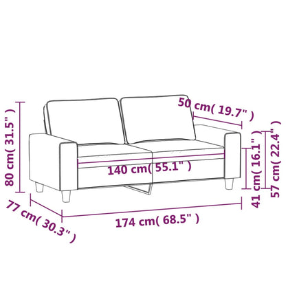 Sofá de 2 lugares tecido 140 cm cor creme
