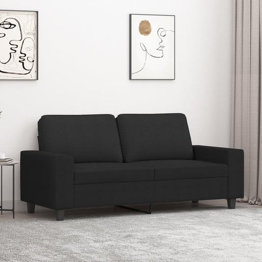 2-seater sofa in fabric, 140 cm, black