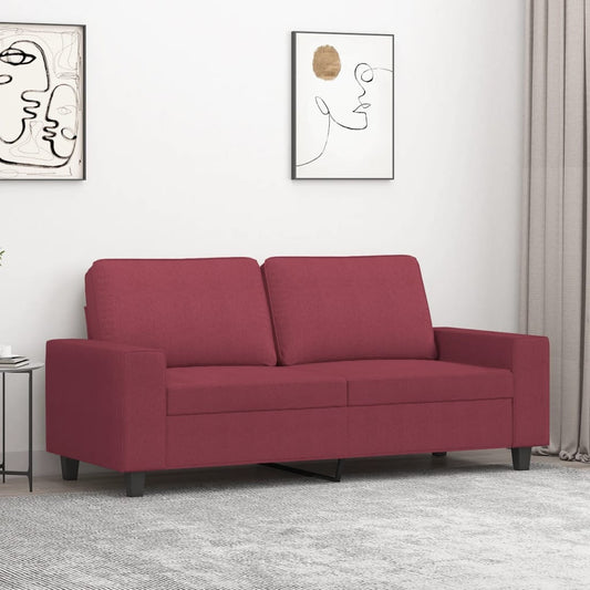 Sofá de 2 lugares tecido 140 cm vermelho tinto