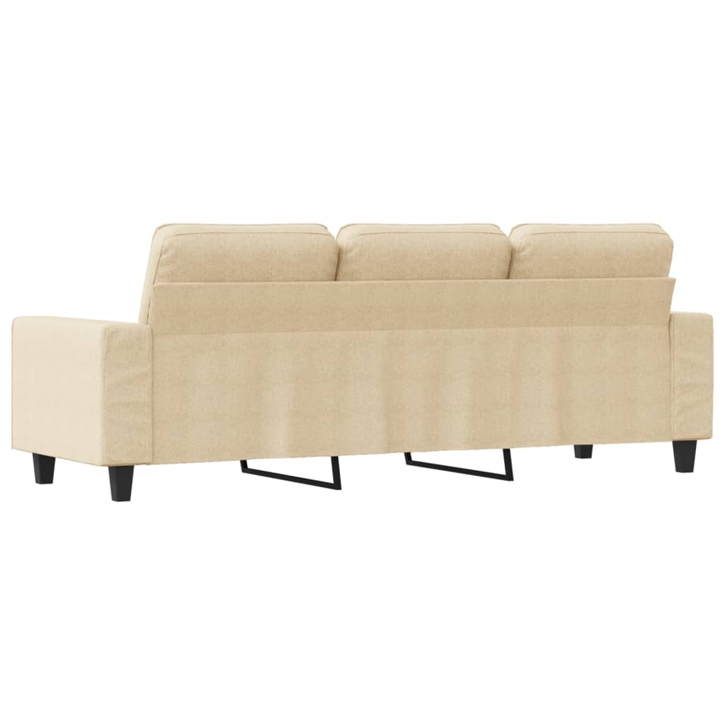 Sofá de 3 lugares tecido 180 cm cor creme