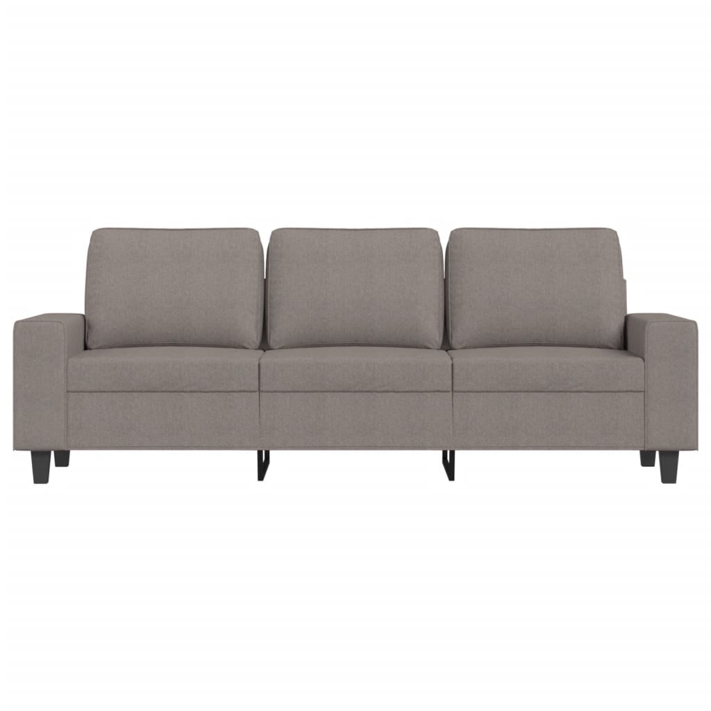 Sofá de 3 lugares tecido 180 cm cinzento-acastanhado