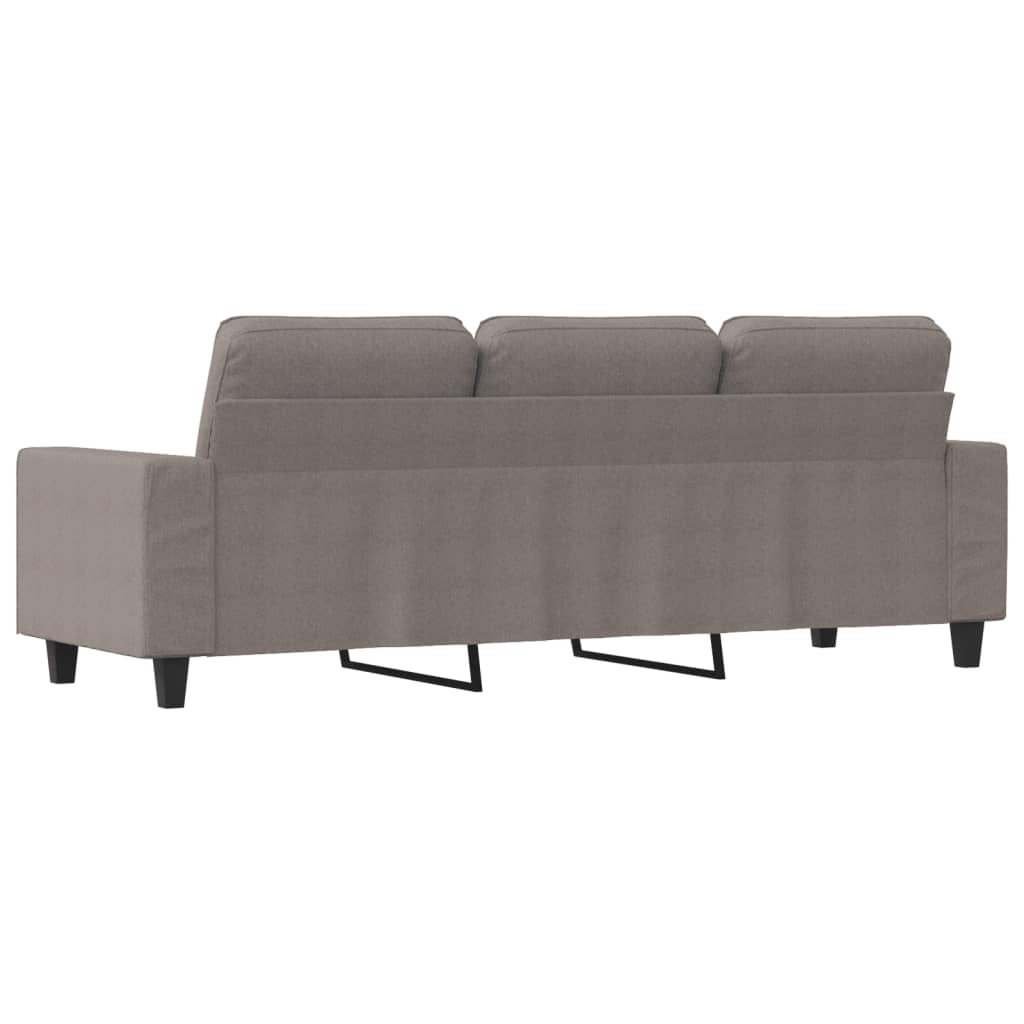 Sofá de 3 lugares tecido 180 cm cinzento-acastanhado