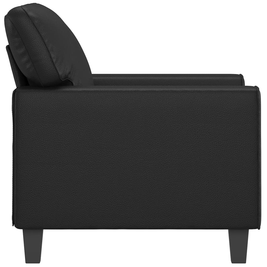 Poltrona couro artificial 60 cm preto