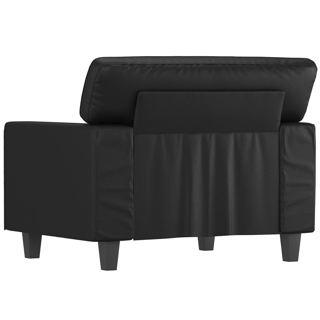 Poltrona couro artificial 60 cm preto