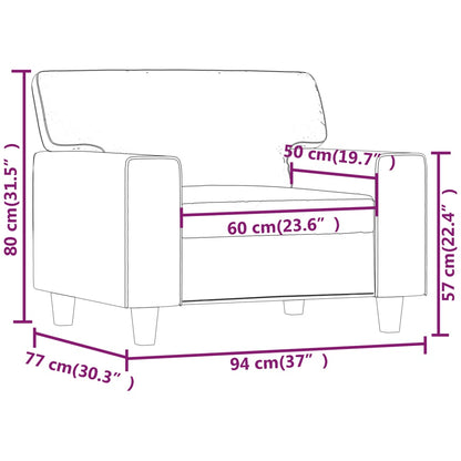 Poltrona 60 cm couro artificial cinzento