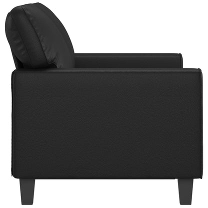 Sofá de 2 lugares 120 cm couro artificial preto