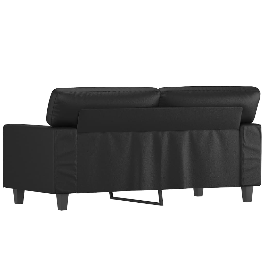 Sofá de 2 lugares 120 cm couro artificial preto