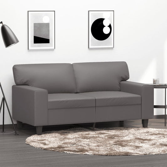 2-seater sofa 120 cm grey faux leather