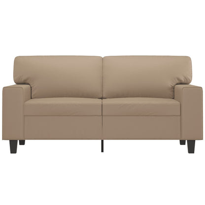Sofá de 2 lugares 120 cm couro artificial cor cappuccino