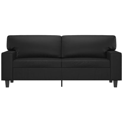 Sofá de 2 lugares 140 cm couro artificial preto