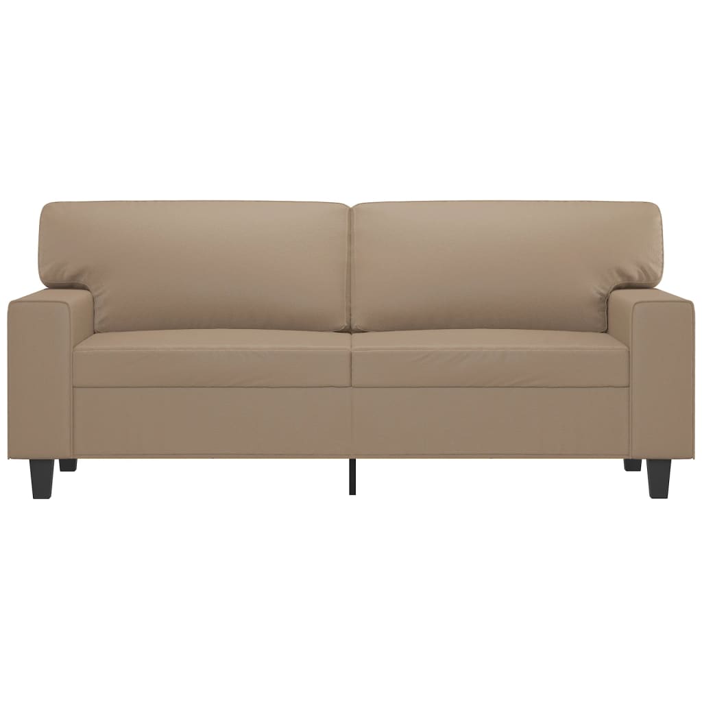 Sofá de 2 lugares 140 cm couro artificial cor cappuccino