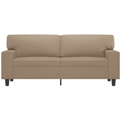 Sofá de 2 lugares 140 cm couro artificial cor cappuccino
