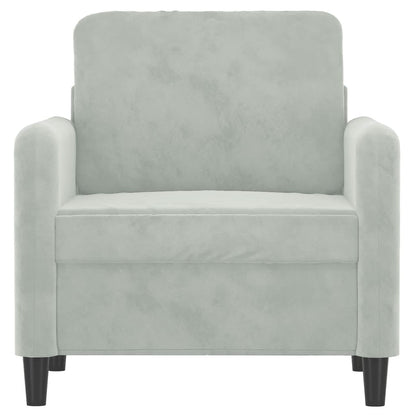 Poltrona 60 cm veludo cinzento-claro
