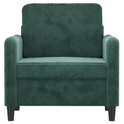 60 cm dark green velvet armchair