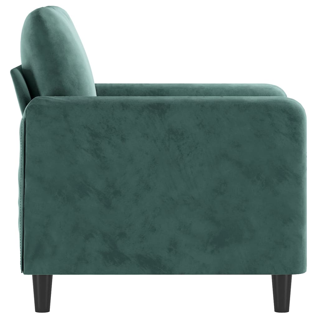 60 cm dark green velvet armchair