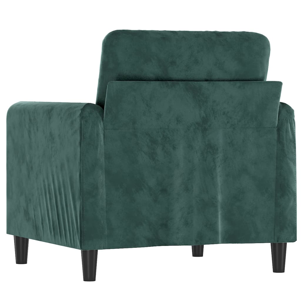 60 cm dark green velvet armchair