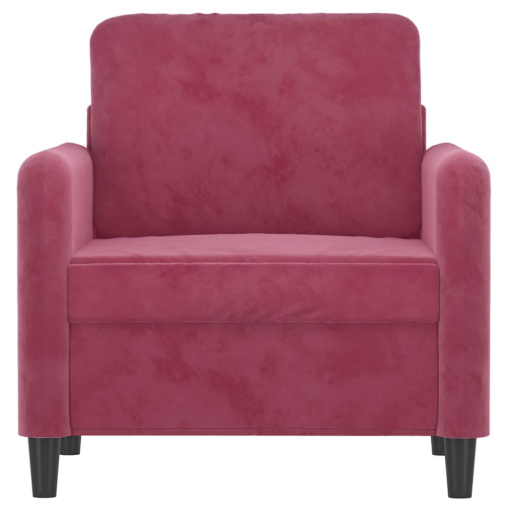 60 cm red velvet armchair