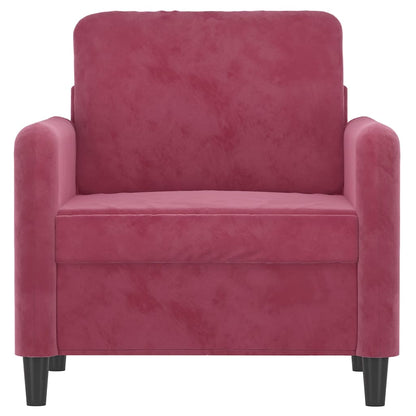 60 cm red velvet armchair