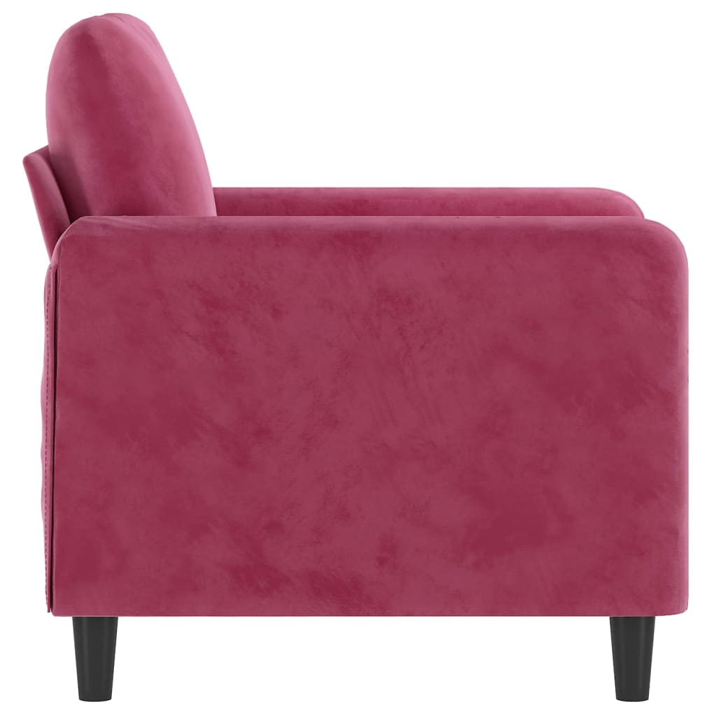 60 cm red velvet armchair