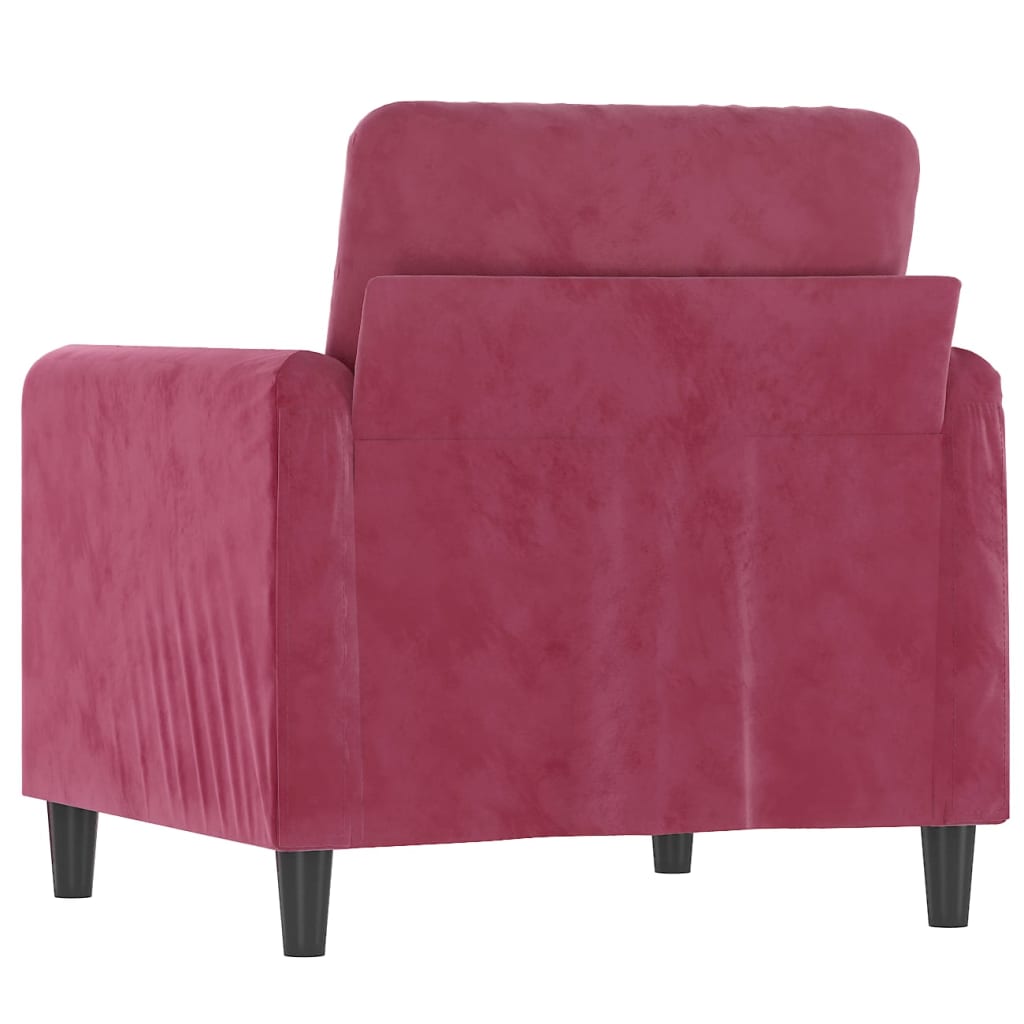60 cm red velvet armchair
