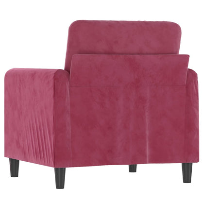 60 cm red velvet armchair