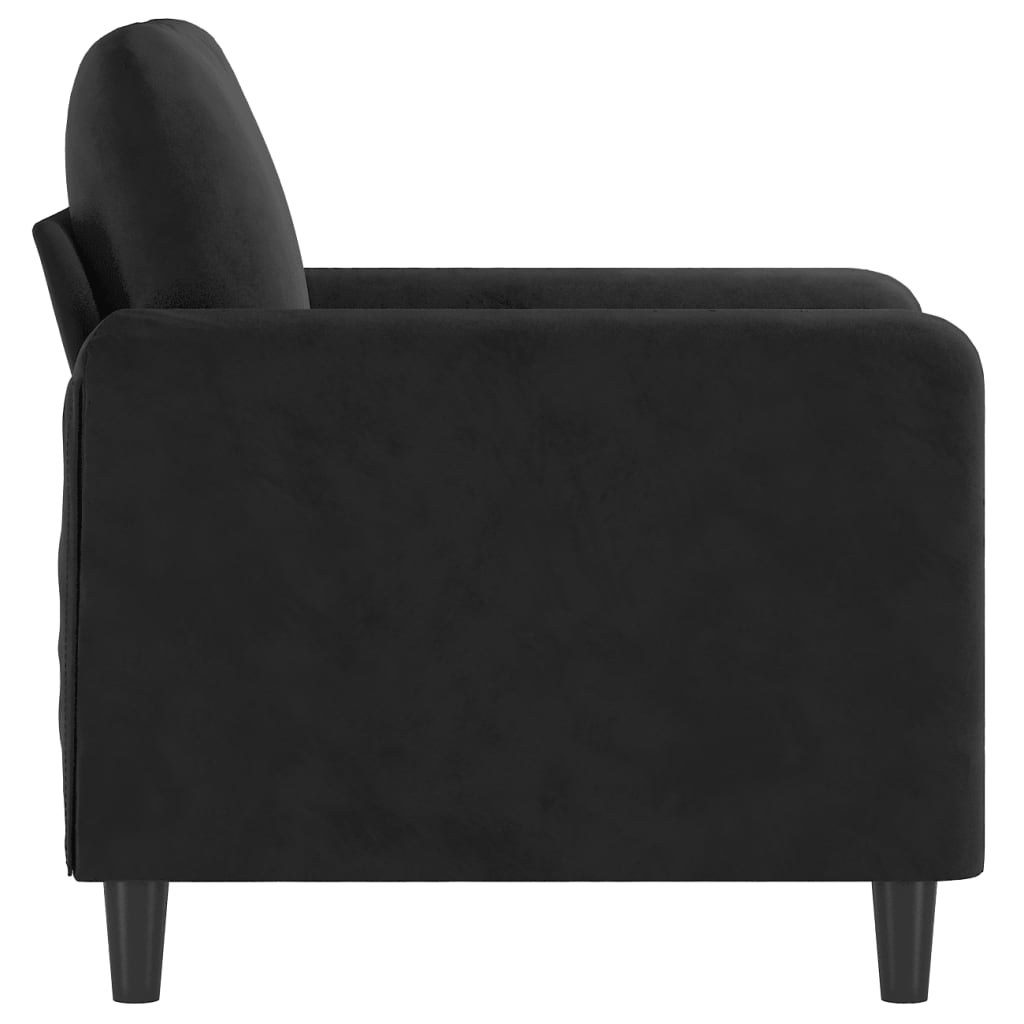 60 cm black velvet armchair