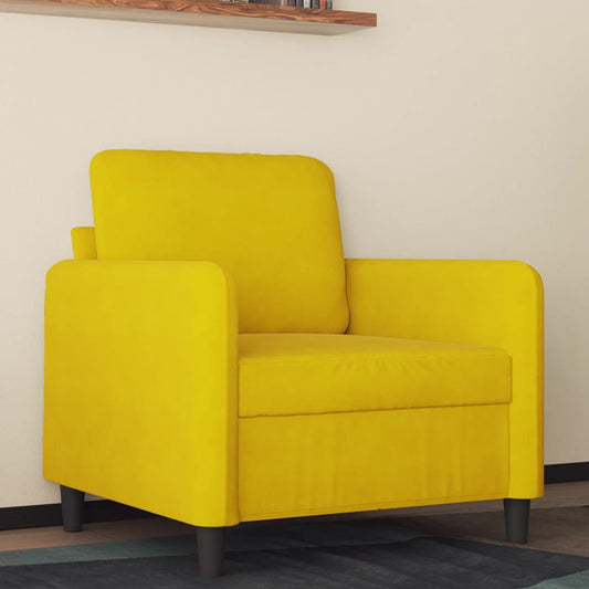 60 cm yellow velvet armchair