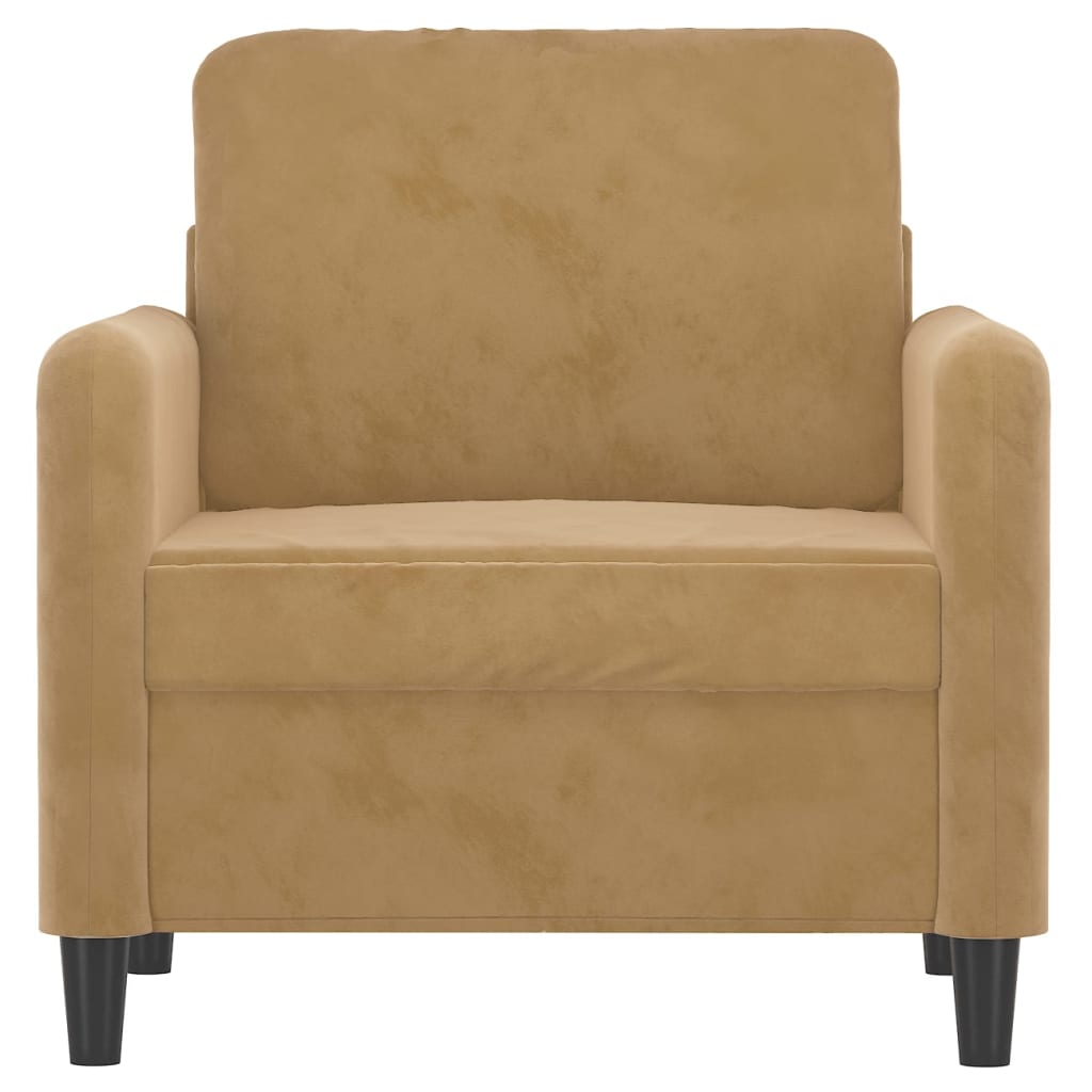 60 cm brown velvet armchair