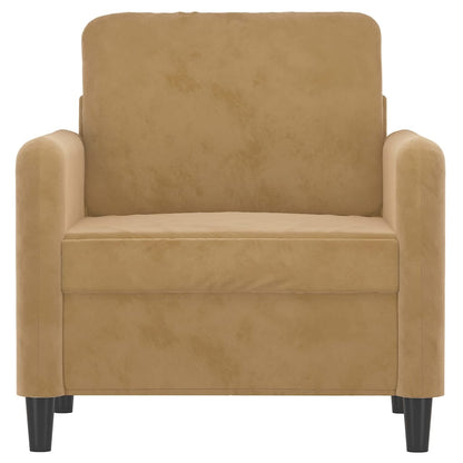 60 cm brown velvet armchair