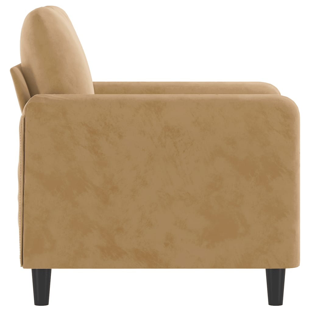 60 cm brown velvet armchair